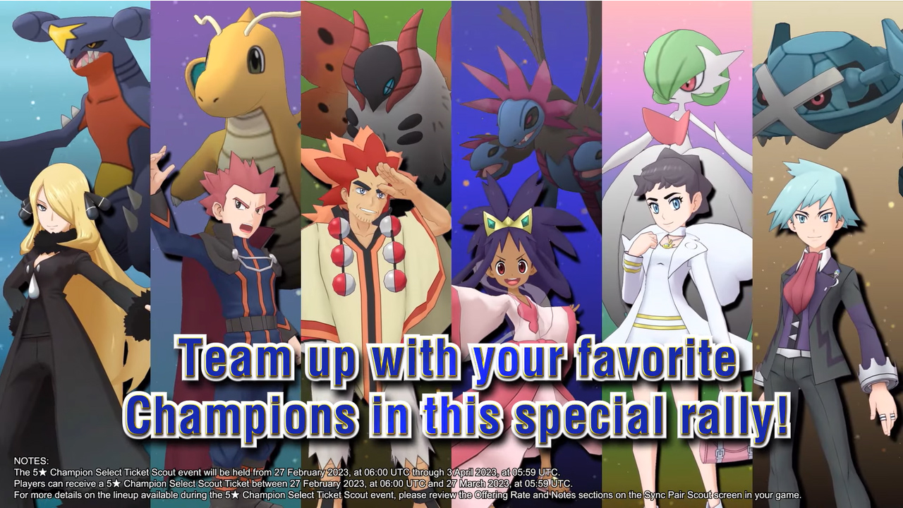 6 Champion sẽ tập hợp trong Pokémon Masters EX