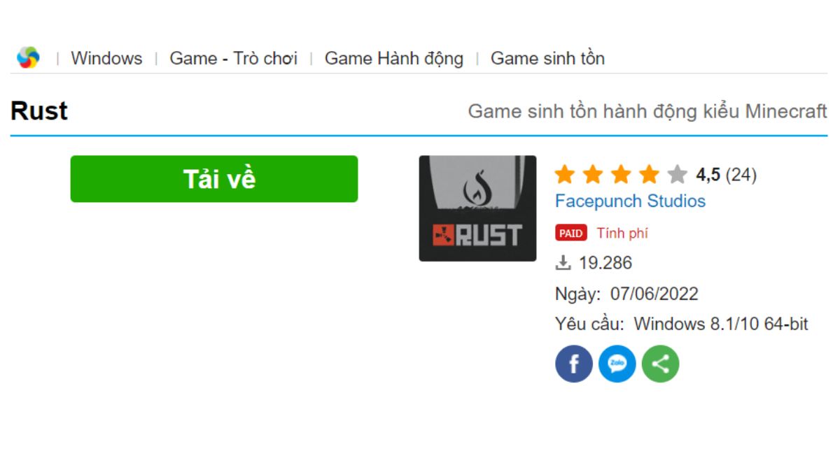 Cách tải Rust trên máy tính, PC bước 3