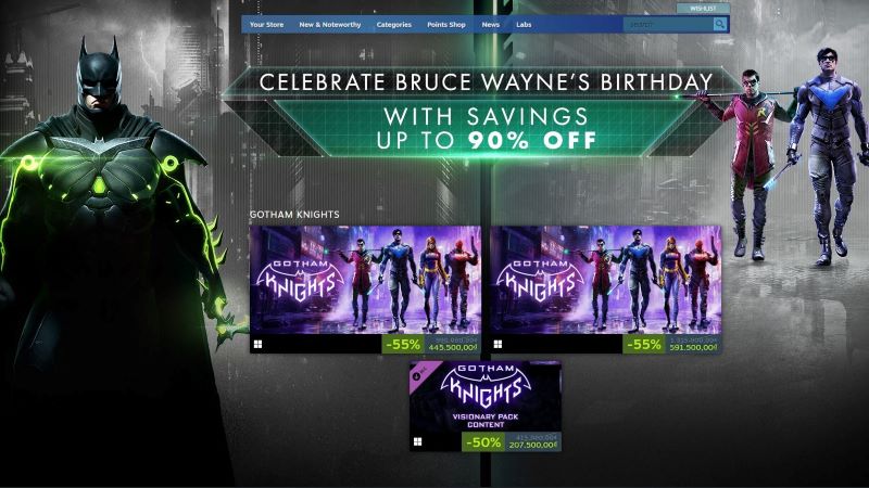 Steam giảm giá chúc mừng sinh nhật người dơi