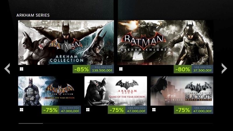 Steam giảm giá chúc mừng sinh nhật người dơi
