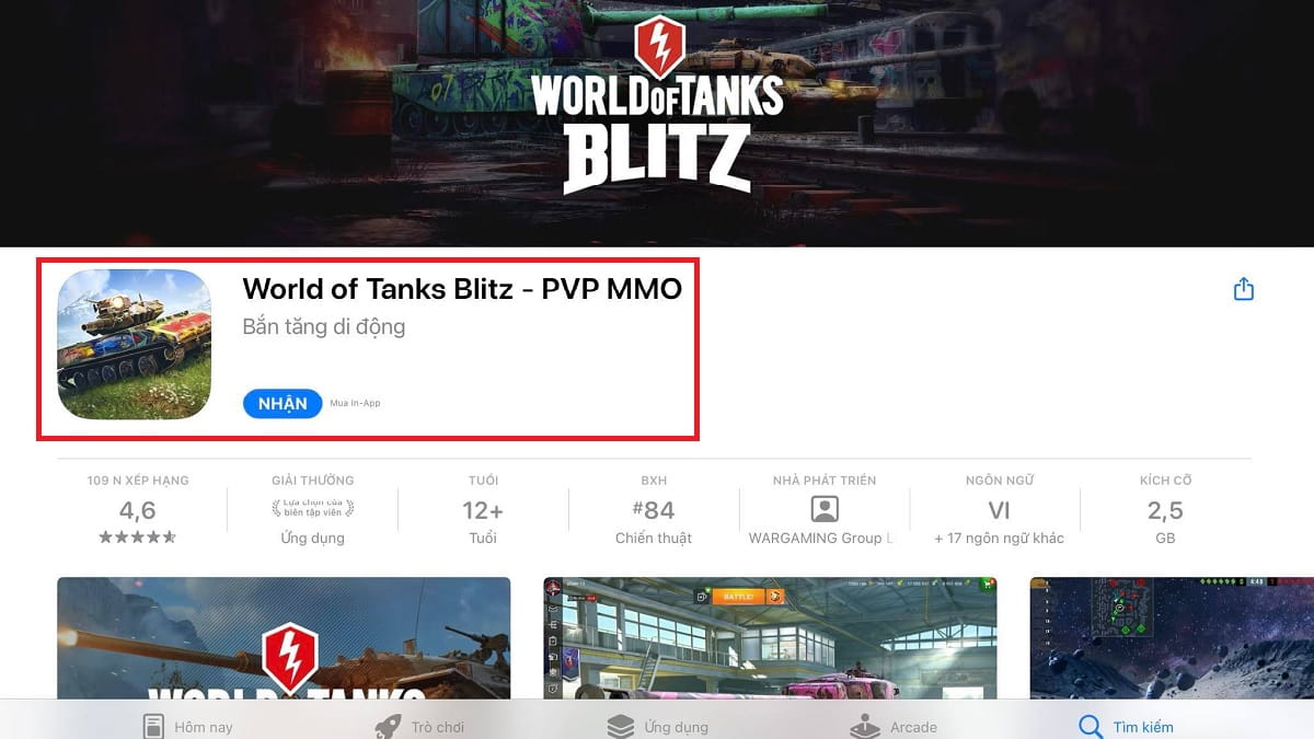 Tải World Of Tanks Blitz trên iOS