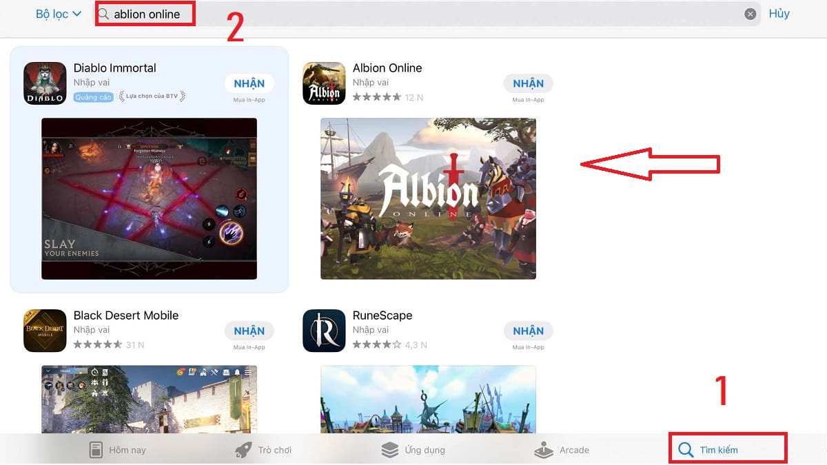 Tải Albion Online trên iOS