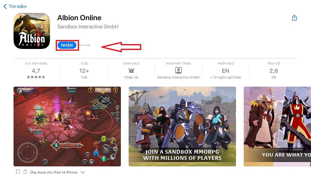cách tải Albion Online trên iOS