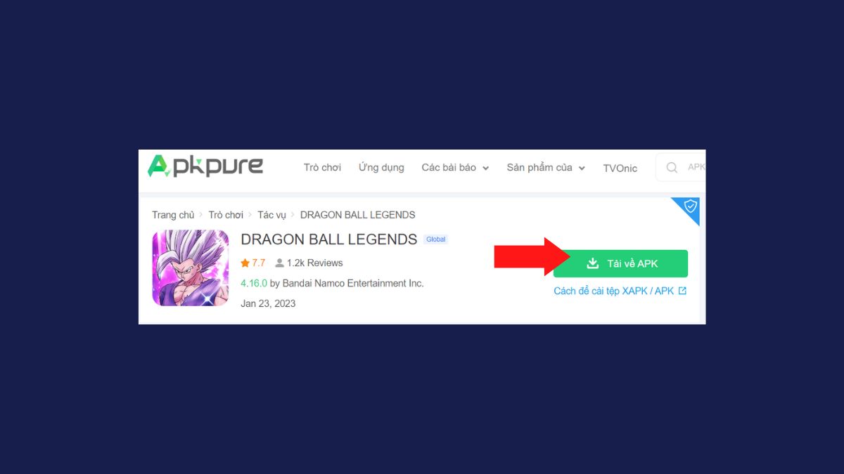 Cách tải Dragon Ball Legends trên Android bước 1