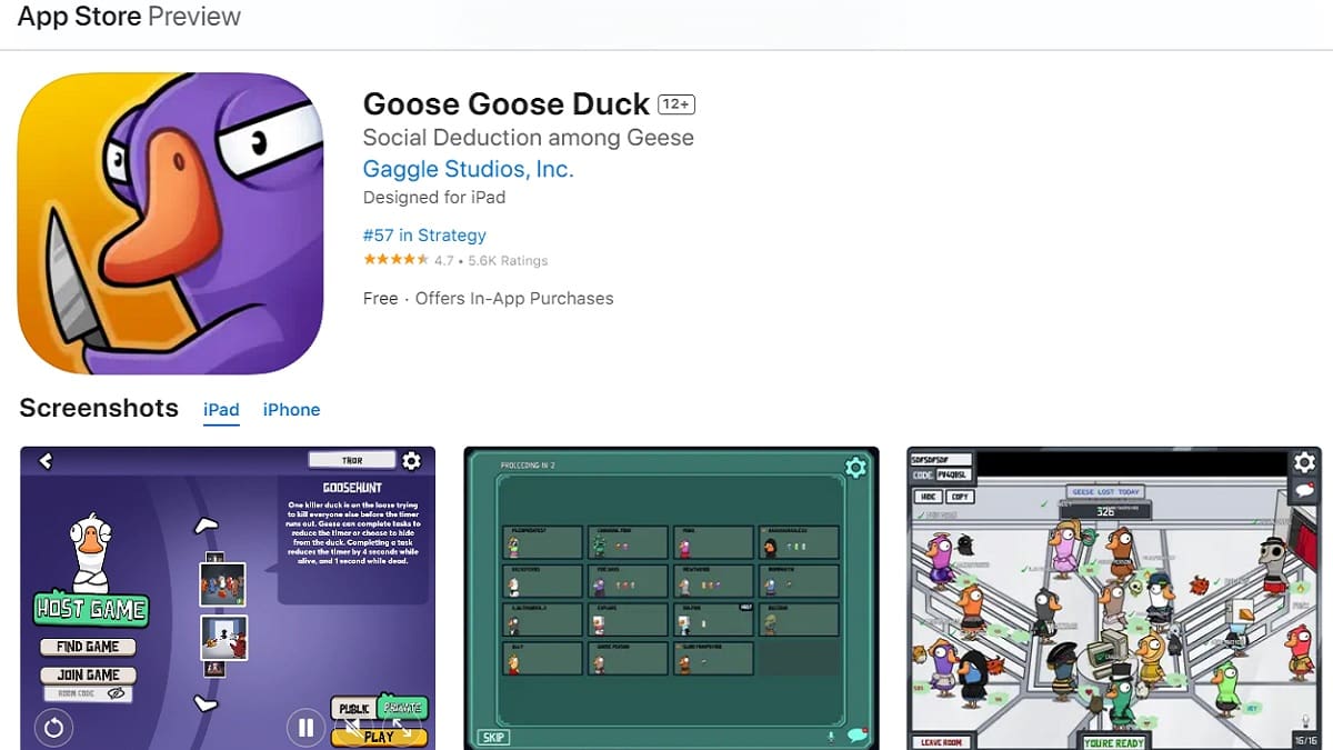 Tải game Garena goose goose duck trên iOS