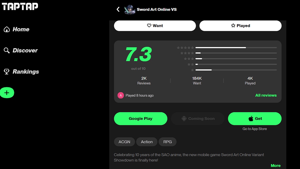tải sword art online apk trên Android