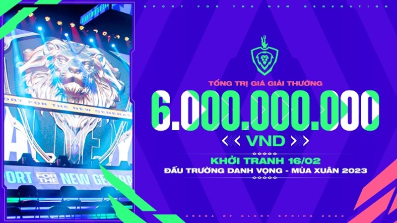 Tổng giải thưởng giải đấu LQM ĐTDV mùa Xuân 2023 có giá trị khủng