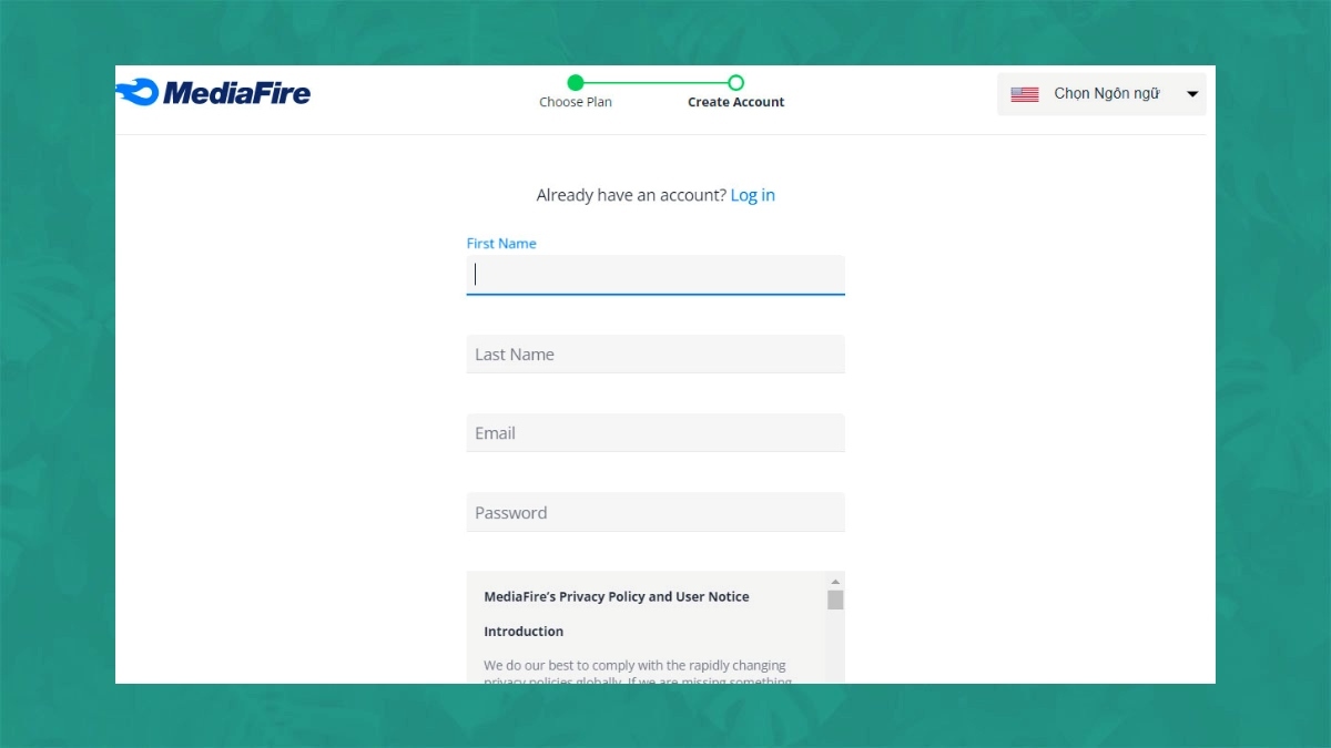 Hướng dẫn cách đăng ký MediaFire bước 3