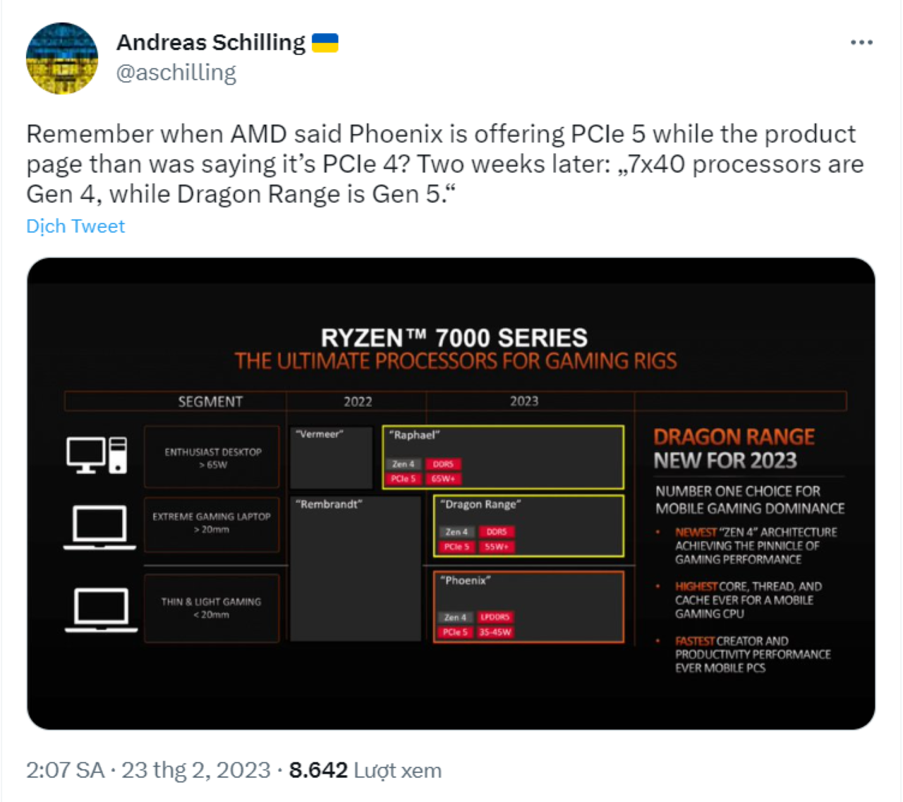 AMD hạ cấp Ryzen 7040 “Phoenix”: Xung nhịp GPU thấp hơn, cắt giảm tính ...
