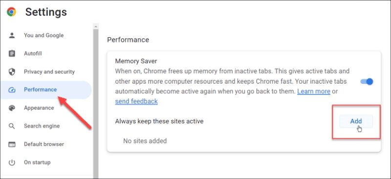Cách bật hoặc tắt Trình tiết kiệm bộ nhớ trên Chrome 2