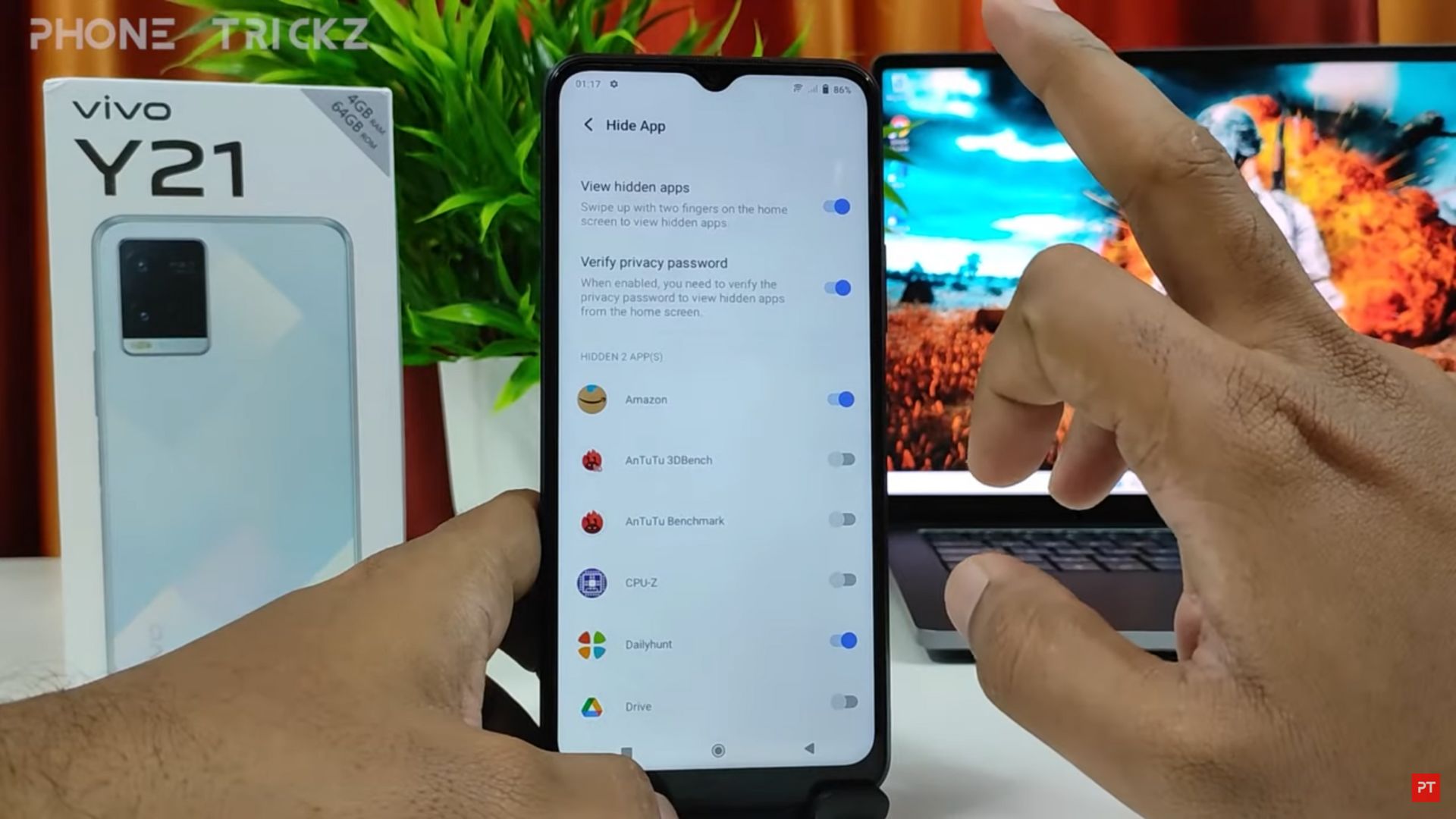 Hướng dẫn chi tiết cách ẩn ứng dụng trên điện thoại Vivo Y21 bước 6