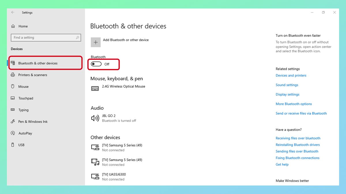 Cách kết nối bluetooth với loa kéo trên máy tính bước 1