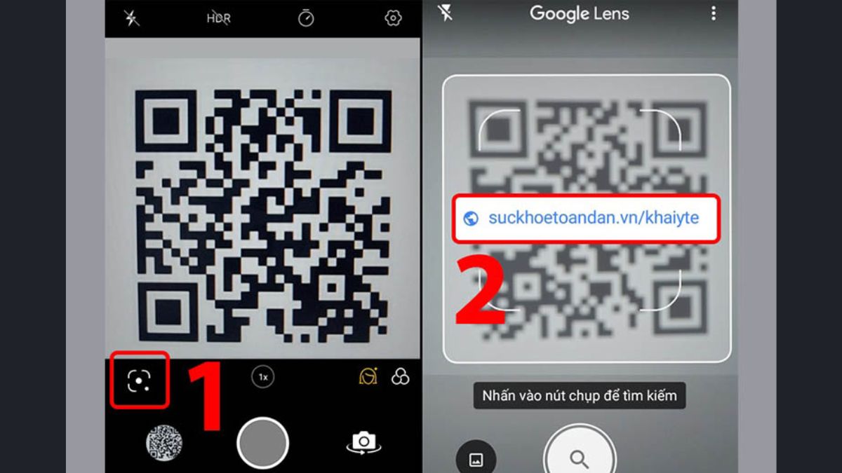 Quét mã QR bằng Camera Google Lens