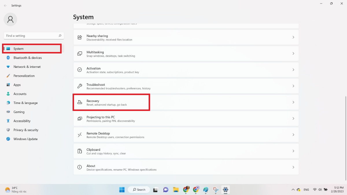 Cách reset máy tính Win 11 bằng Recovery bước 2