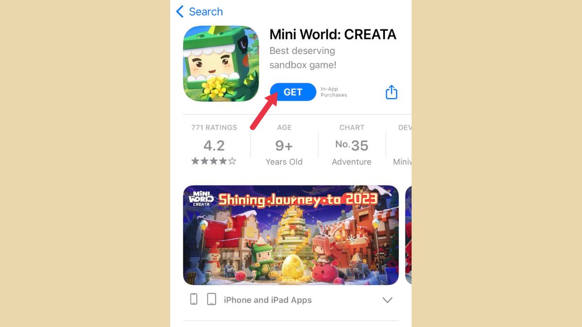 Cách tải game Mini World trên điện thoại iOS bước 2