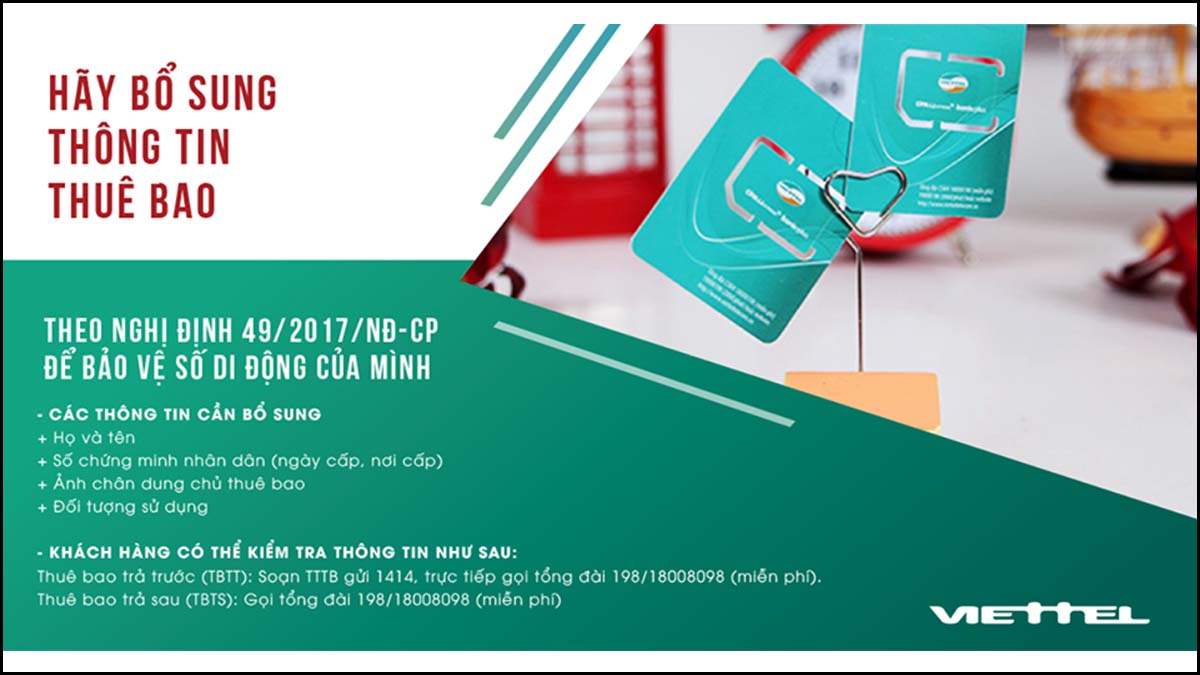 Vì sao cần cập nhật thông tin thuê bao Viettel?