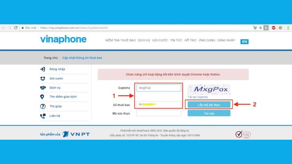 Cập nhật thông tin thuê bao VinaPhone online đơn giản, nhanh chóng