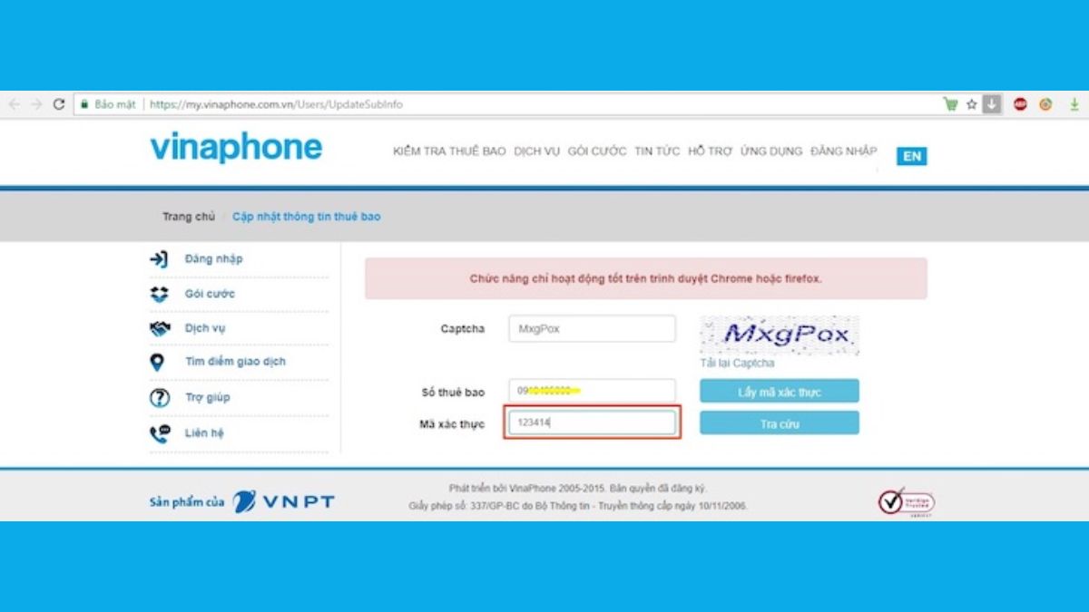 Cập nhật thông tin thuê bao VinaPhone online đơn giản, nhanh chóng