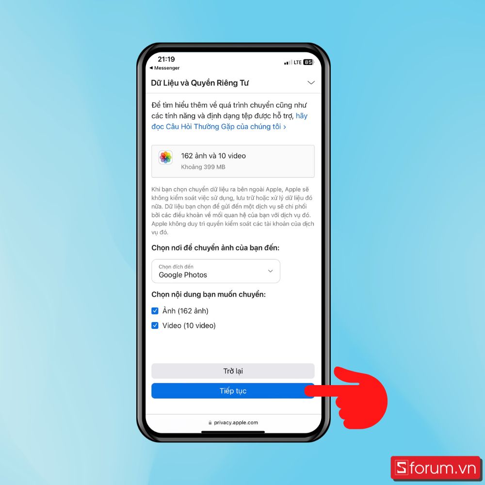 Cách chuyển ảnh từ iCloud sang Google Photos chỉ trong nháy mắt - Bước 4