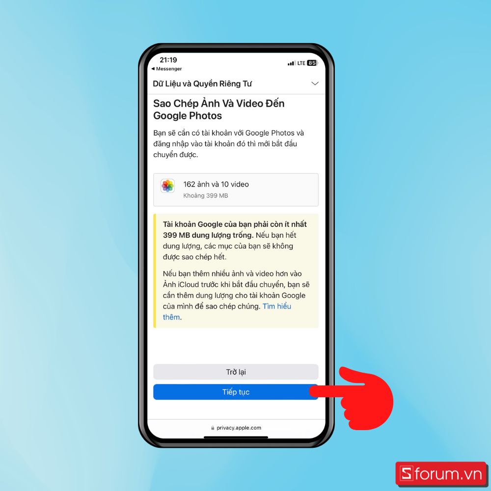Cách chuyển ảnh từ iCloud sang Google Photos chỉ trong nháy mắt - Bước 5