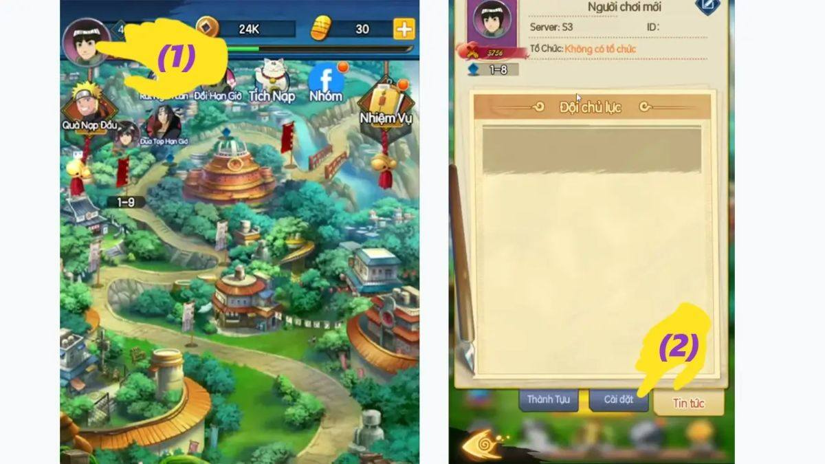 Cách nhập code Ninja Truyền Thuyết mới nhất bước 1