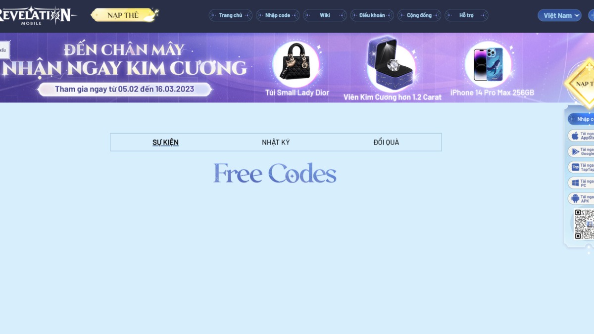 cách nhập Code Revelation Thiên Dụ bước 3