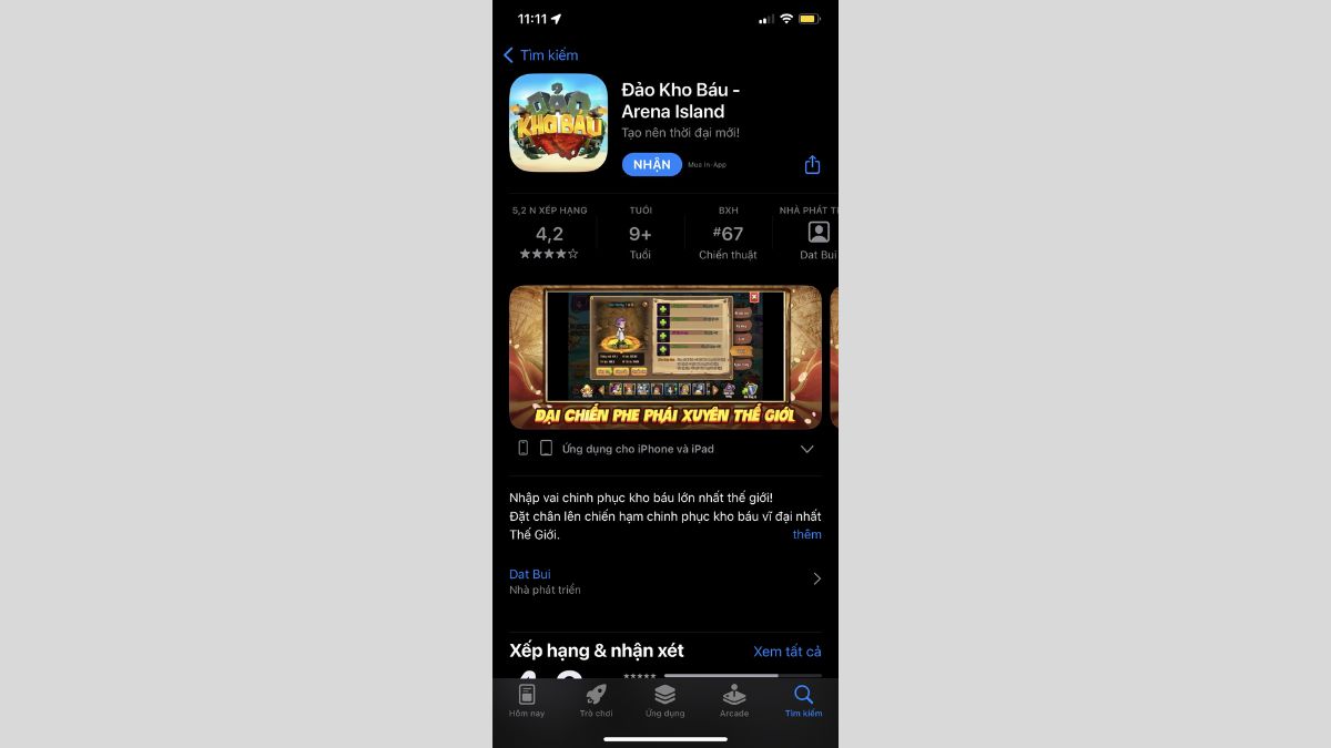 Hướng dẫn tải Đảo Kho Báu trên điện thoại iOS 