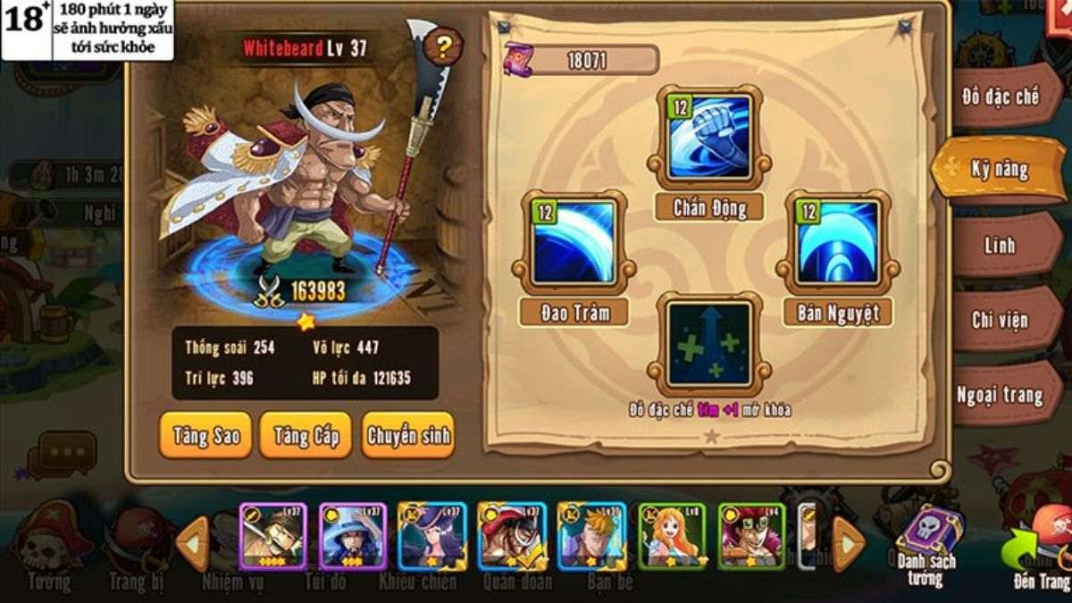 Hệ thống trang bị của game đảo kho báu