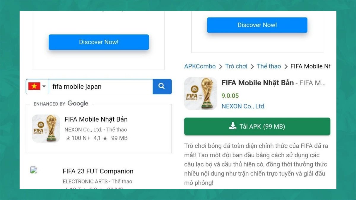 Cách tải FIFA Mobile Nhật Bản trên điện thoại Androidbước 2