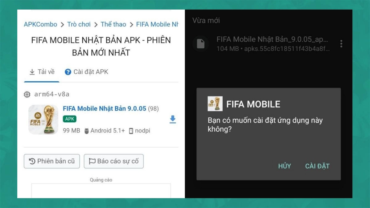 Cách tải FIFA Mobile Nhật Bản trên điện thoại Androidbước 3