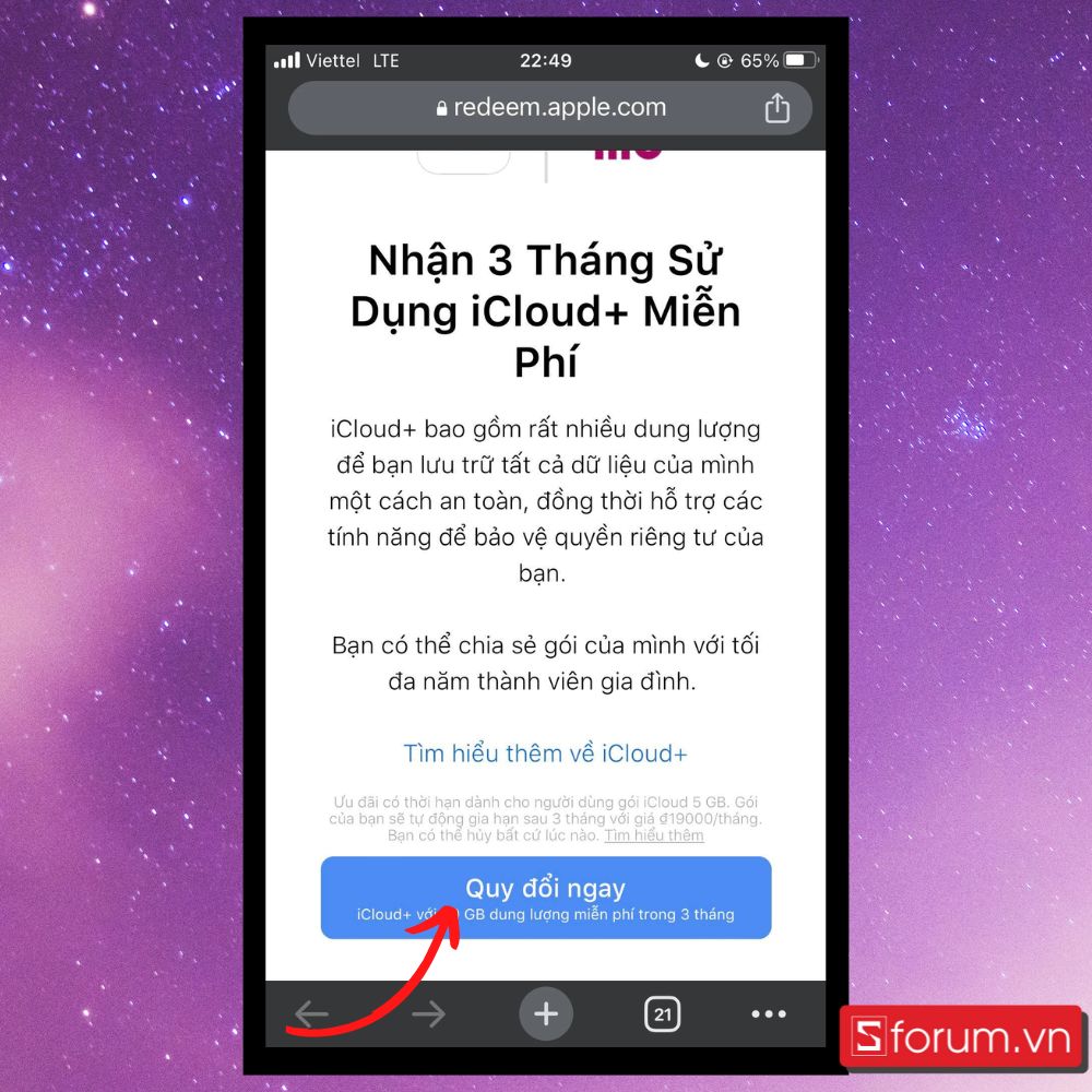 Nhận 50 GB dung lượng iCloud miễn phí 3 tháng từ Momo- Bước 1 