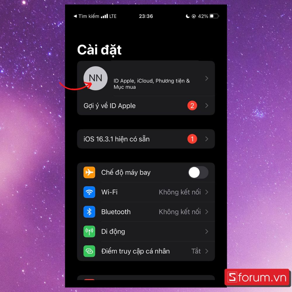 Cách hủy gói dung lượng iCloud free - Bước 1 