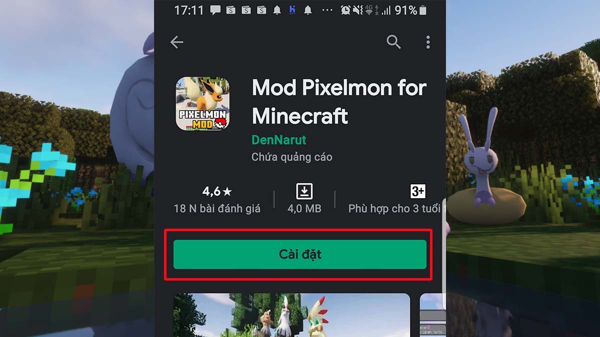 Hướng dẫn tải Minecraft Pixelmon trên điện thoại