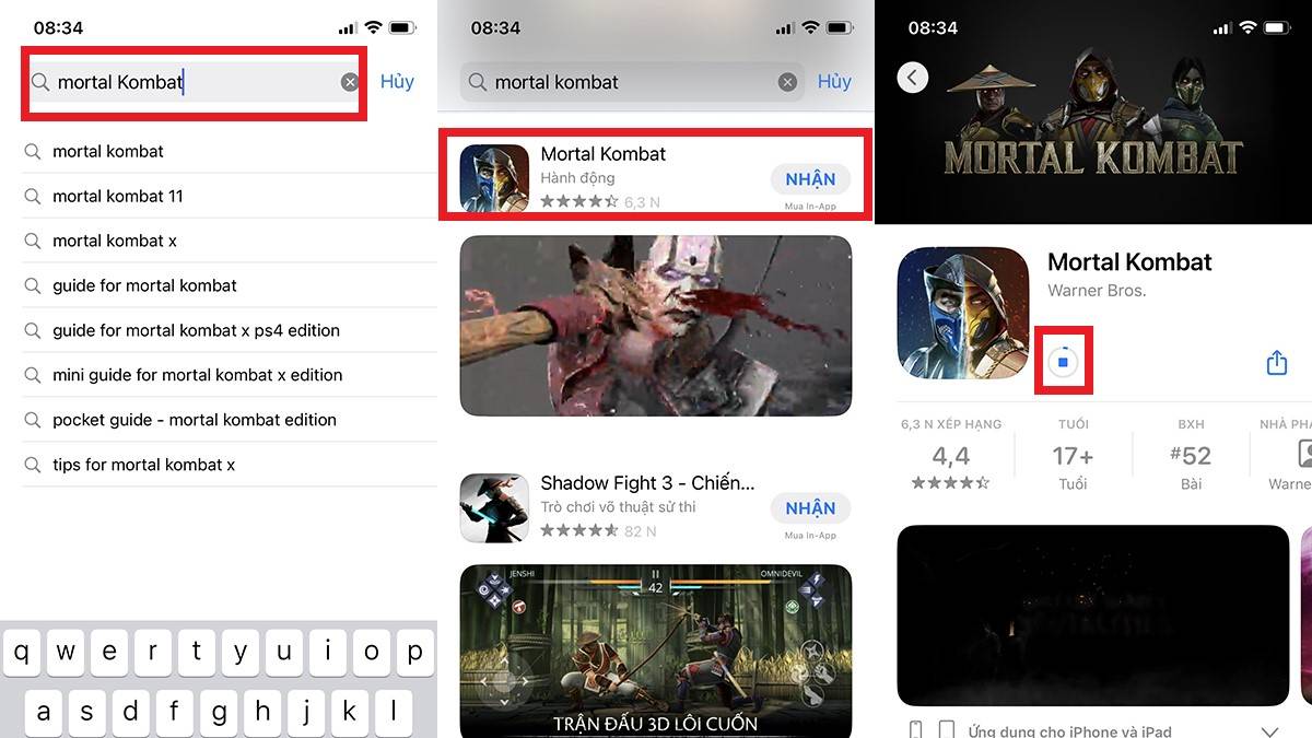 Cách tải Mortal Kombat trên điện thoại iOS