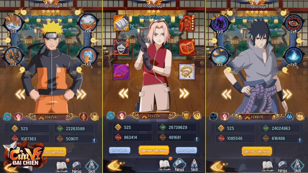 Tính năng nổi bật game ninja truyền thuyết