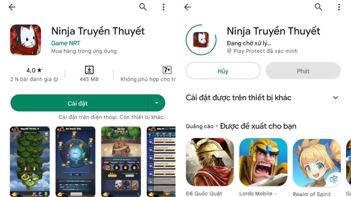Hướng dẫn tải ninja truyền thuyết trên điện thoại Android