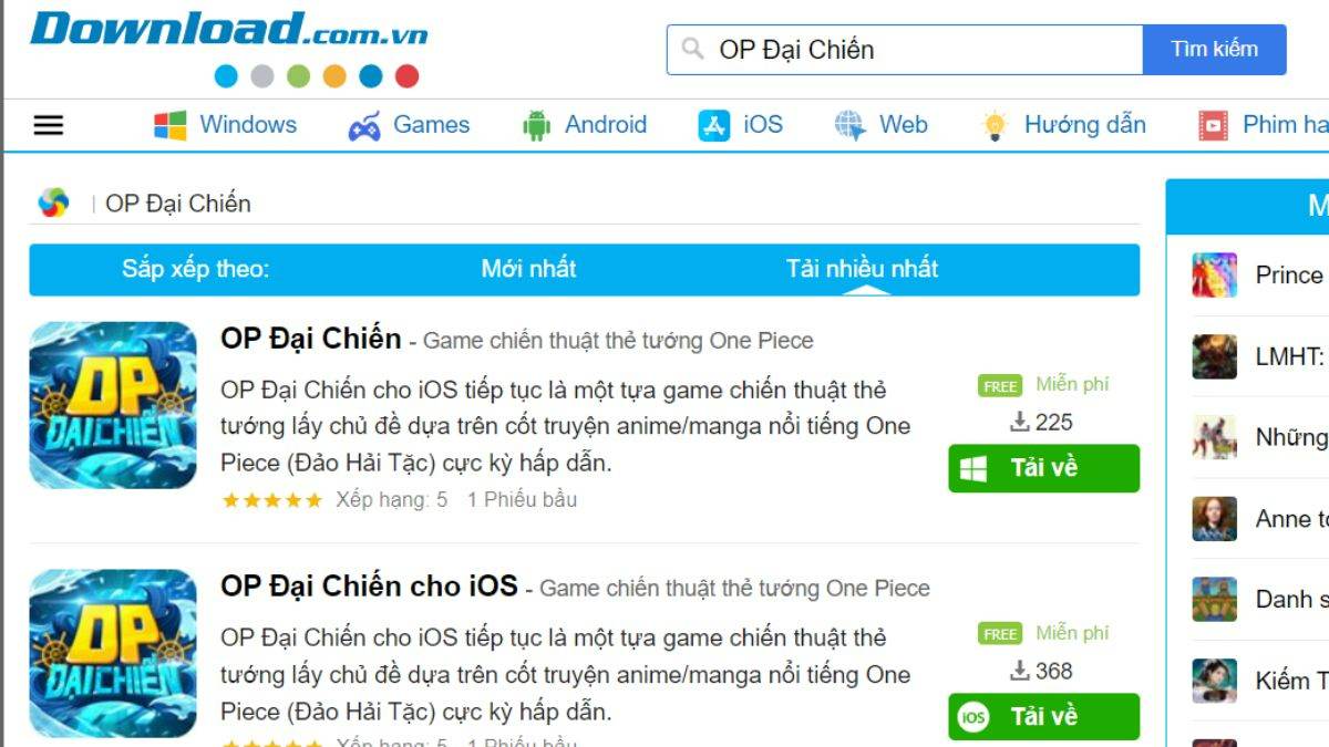 Cách tải op đại chiến APK trên PC