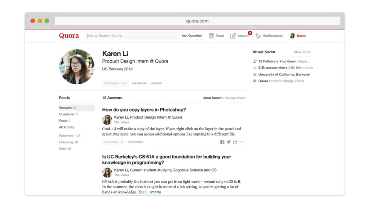 Quora app dễ dàng tạo bài viết và chia sẻ cuộc sống