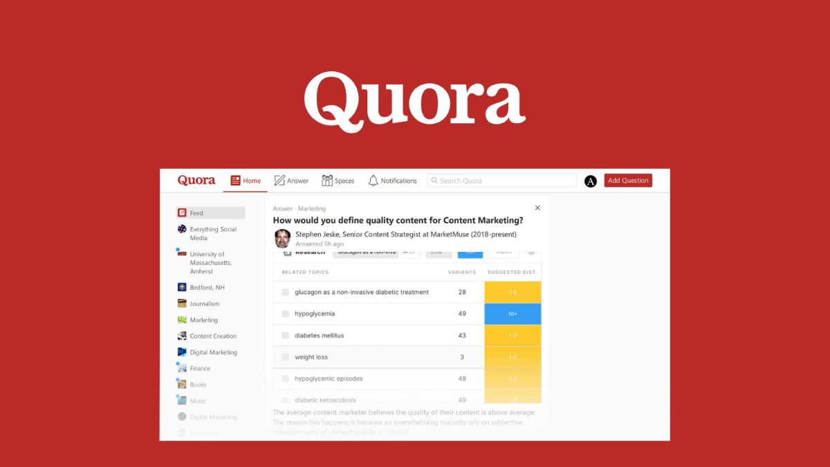 tính năng thông báo của Quora app
