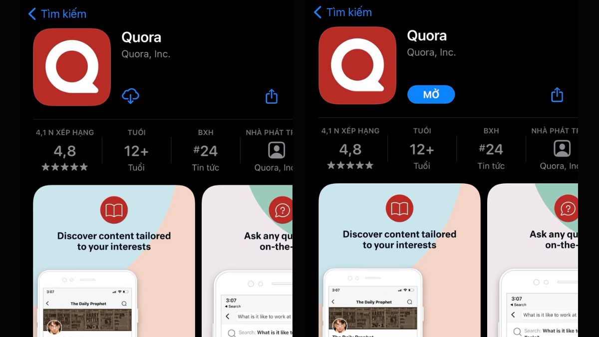 Tải Quora trên điện thoại iOS