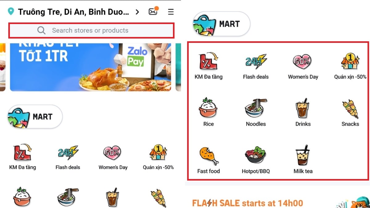 Hướng dẫn cách đặt đồ ăn trên BAEMIN bước 2