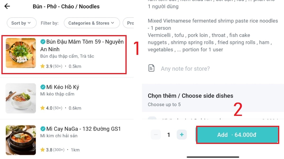 Hướng dẫn cách đặt đồ ăn trên BAEMIN bước 3