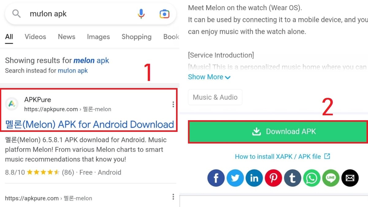 Cách tải Melon trên Android bước 1