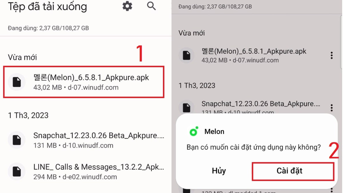 Cách tải Melon trên Android bước 2