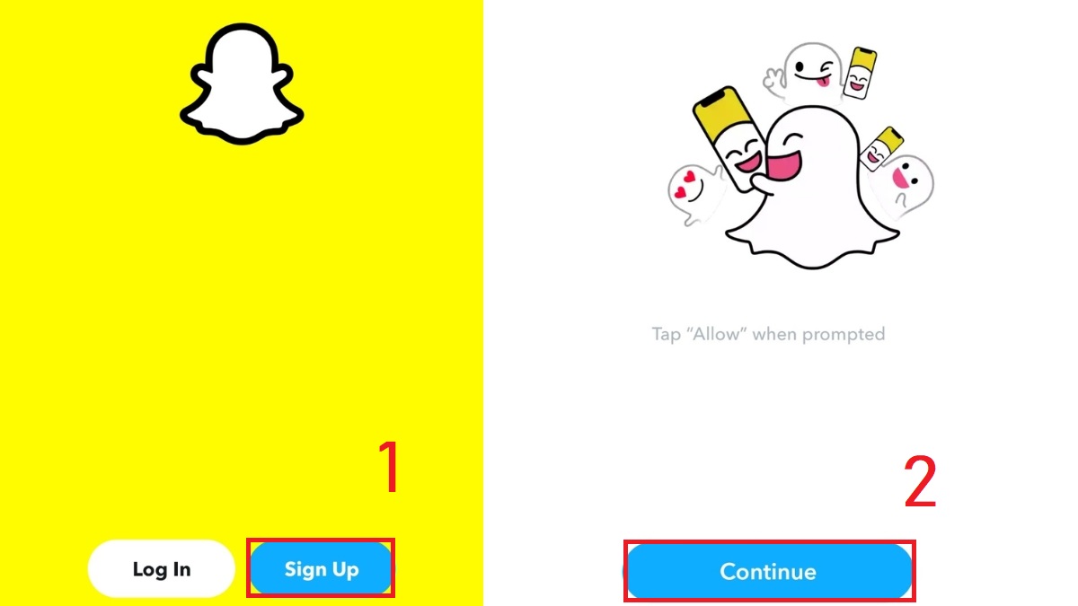 Cách đăng ký Snapchat bước 1