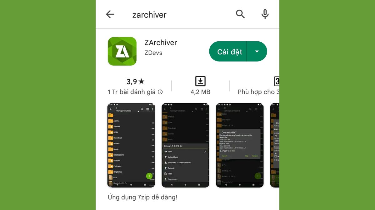 Cách tải ZArchiver trên Android bước 1