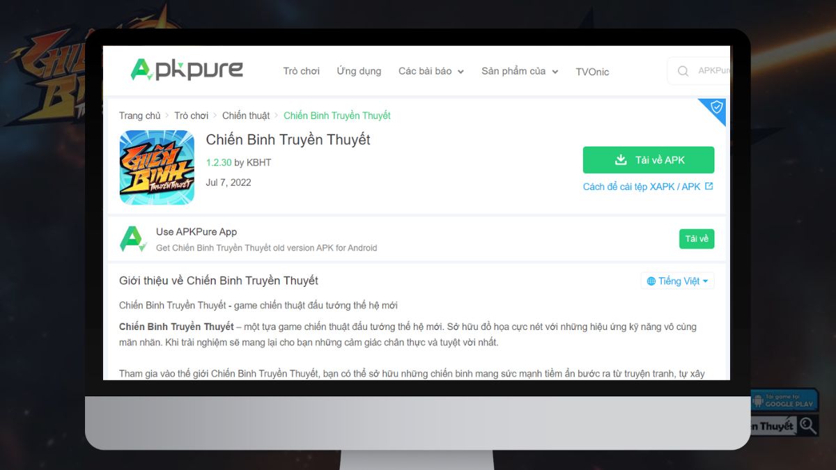 Hướng dẫn cách tải chiến binh truyền thuyết APK trên PC