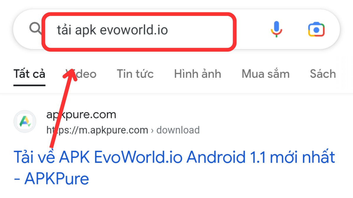 Tải Evoworld.io APK trên APKpure bước 1