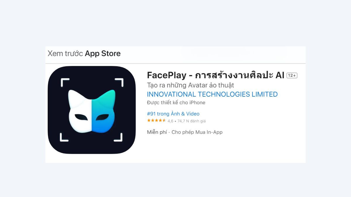 Cách tải Faceplay trên IOS bước 1