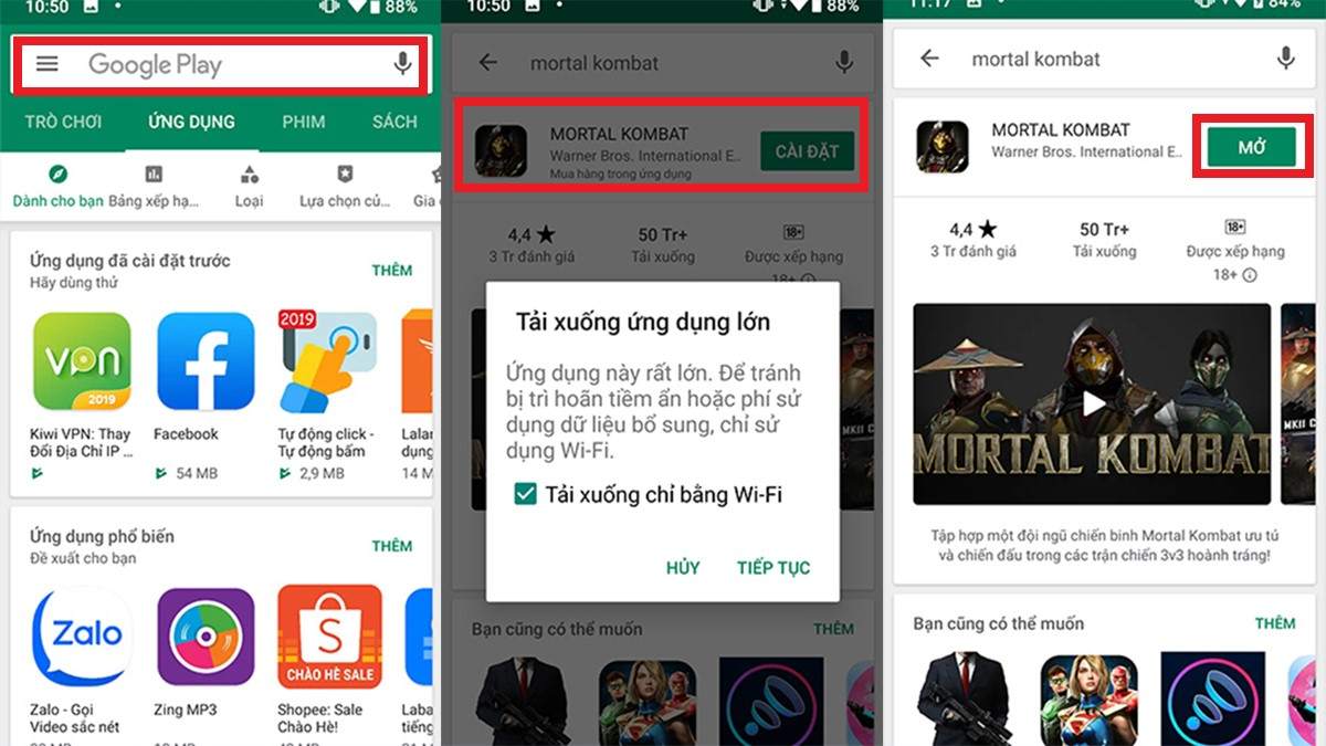Cách tải Mortal Kombat trên điện thoại Android